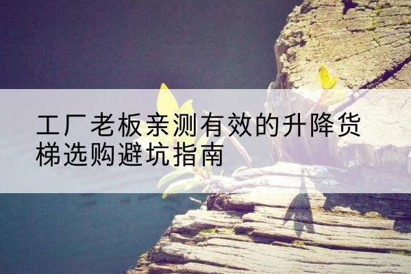 宝丰升降货梯怎么选-工厂老板亲测有效的升降货梯选购避坑指南
